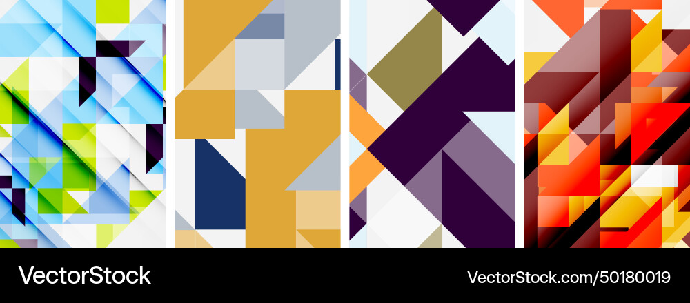Set of abstract random triangle composition Vector Image