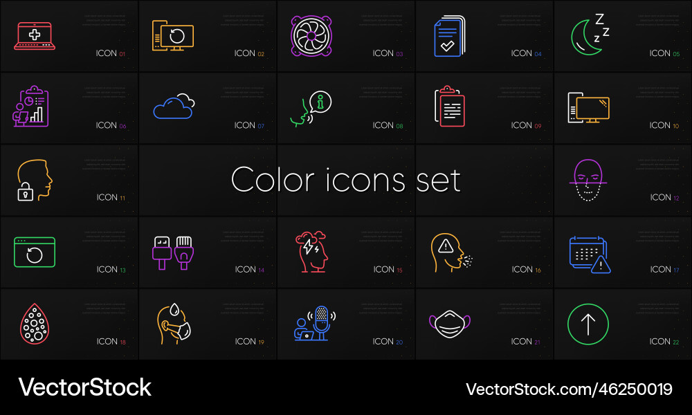 Set of face recognition unlock system and handout Set of face recognition unlock system and handout vector image