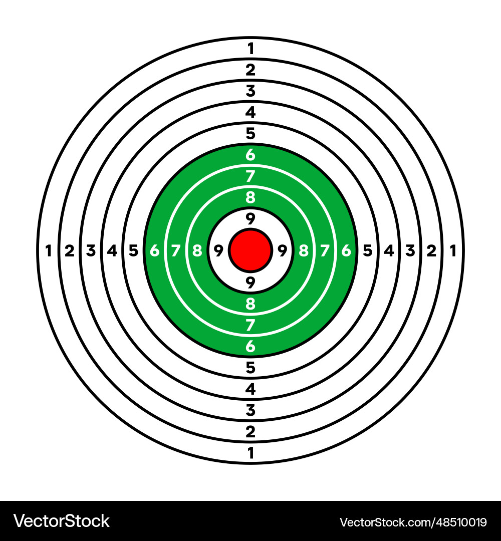 Shooting range paper target with divisions marks Shooting range paper target with divisions marks vector image