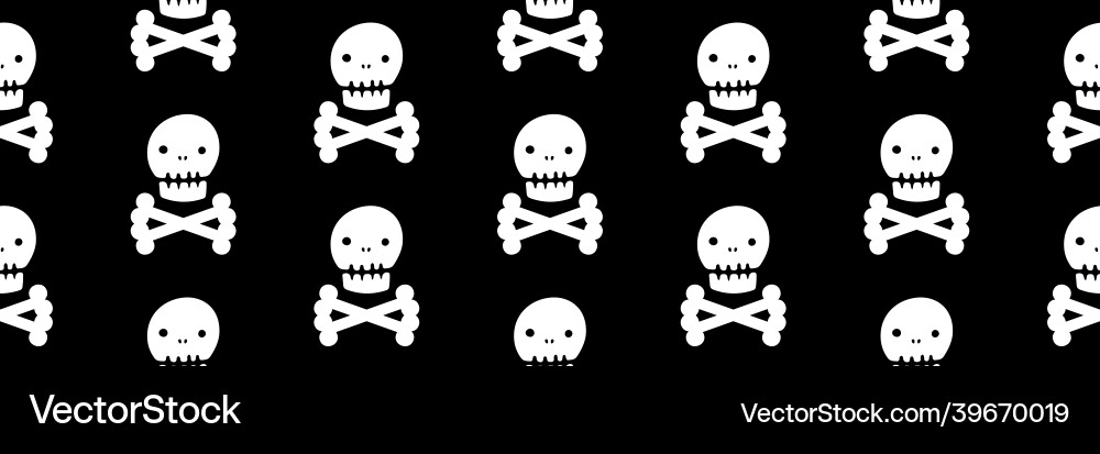 Skulls and bones horizontal seamless pattern Skulls and bones horizontal seamless pattern vector image