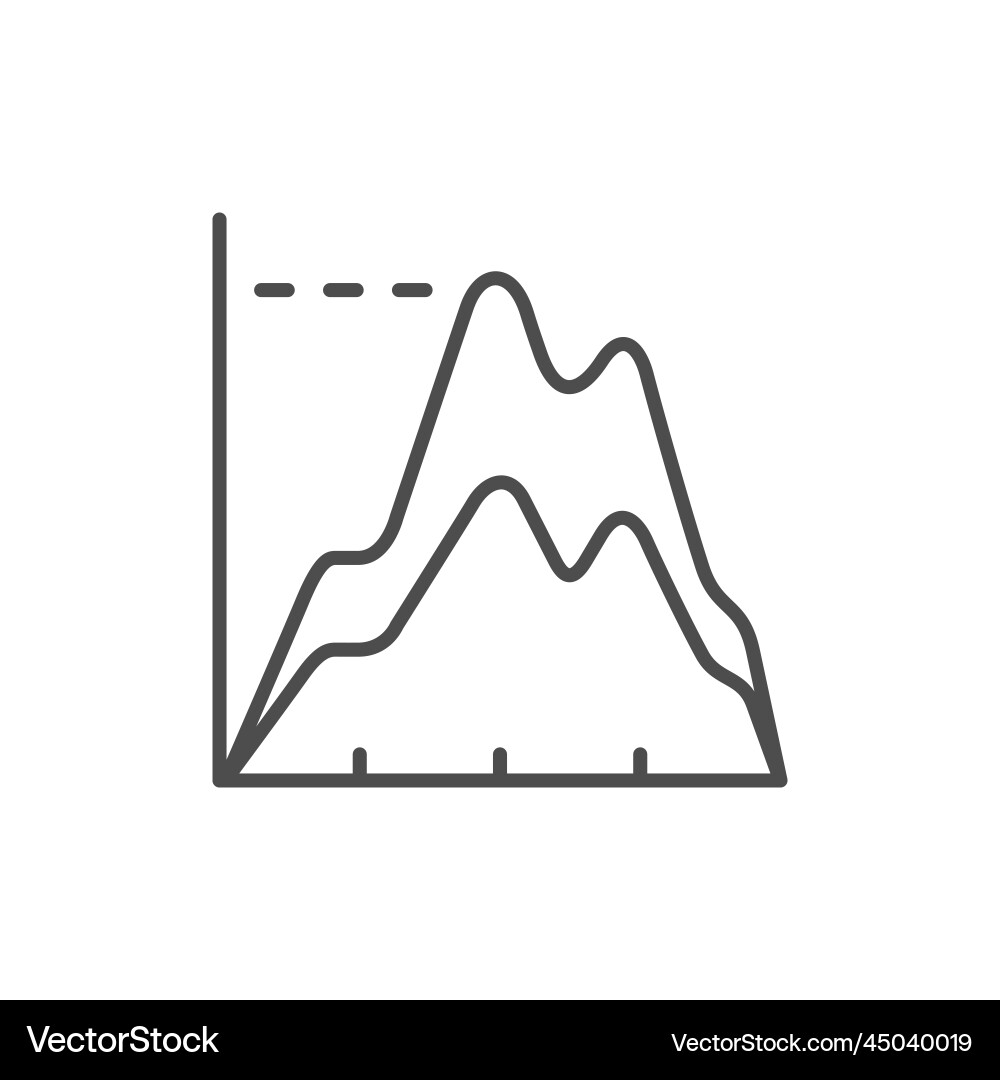 Sound graph line outline icon Sound graph line outline icon vector image