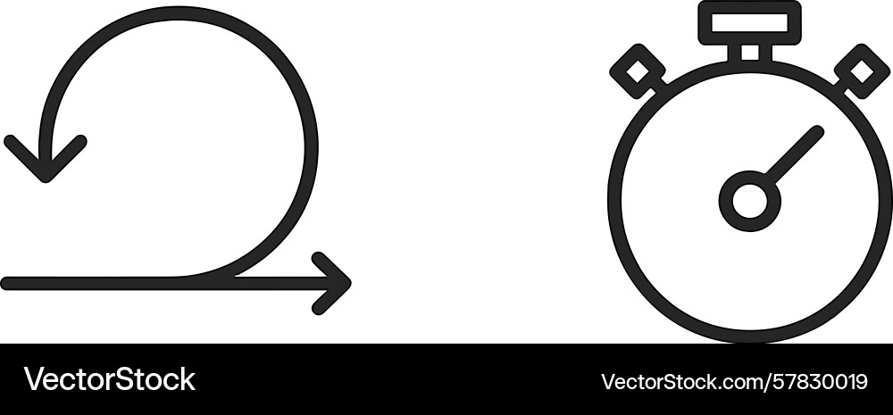 Symbole die einen Prozessablauf und Timing darstellen vektorbild