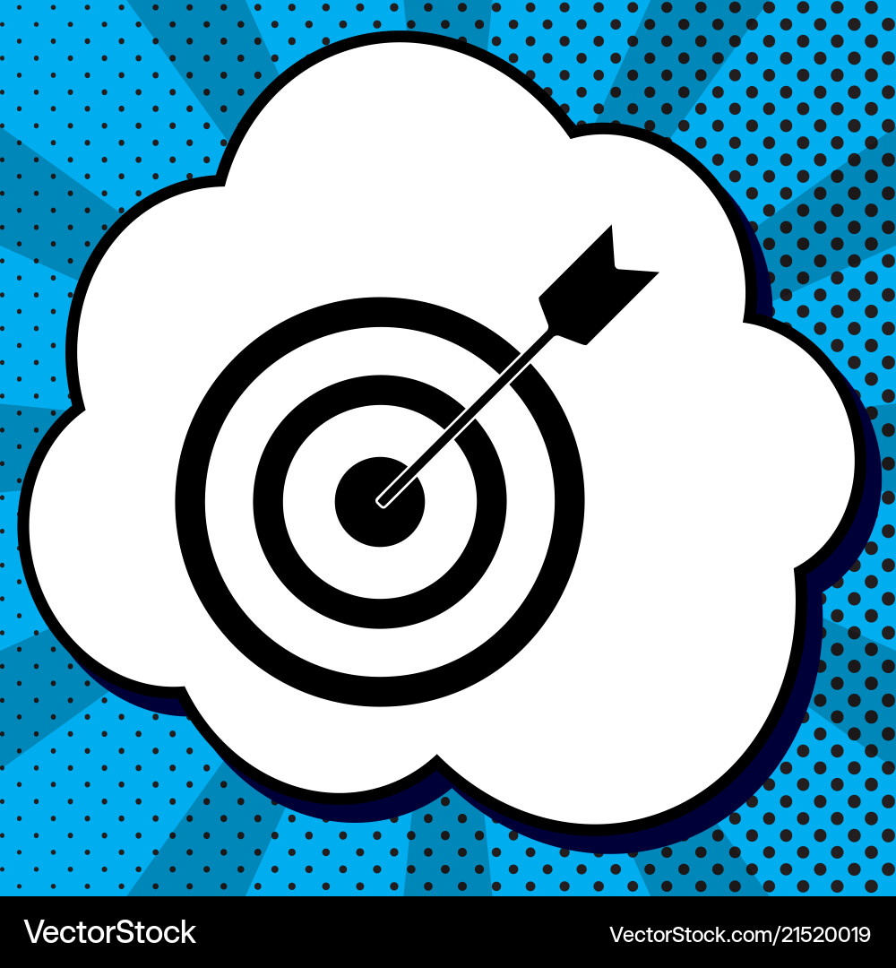Target with dart black icon in bubble vector image