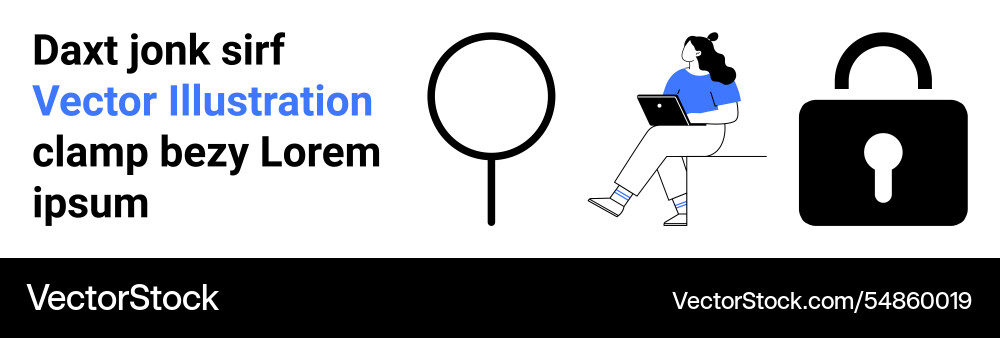 Technology and security searching remote work vector image