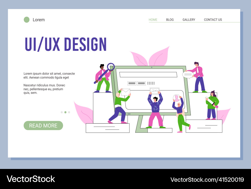 Ux design process for computer website flat Ux design process for computer website flat vector image