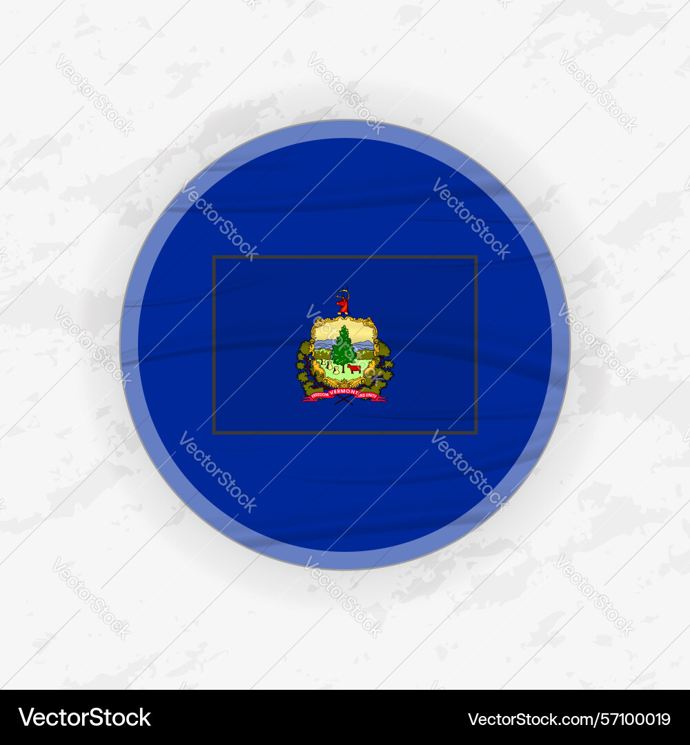 Vermonter flag in a circular emblem design vector image