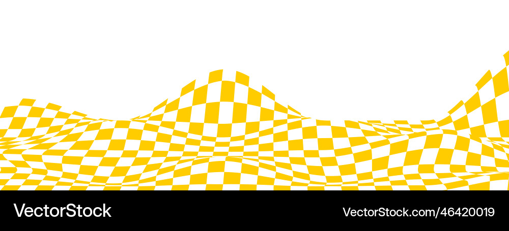 Waved checkered pattern background warped texture Waved checkered pattern background warped texture vector image