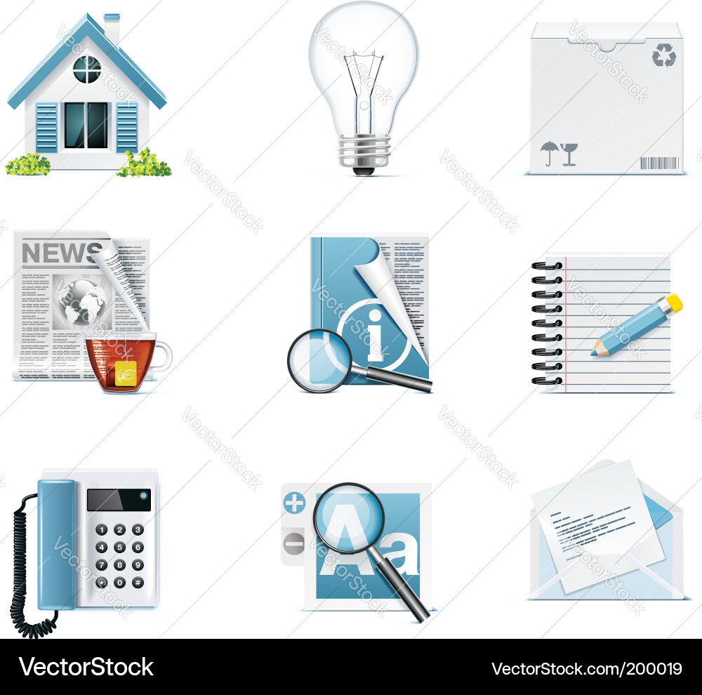 Website Icon Set - Web Page Elements vector image