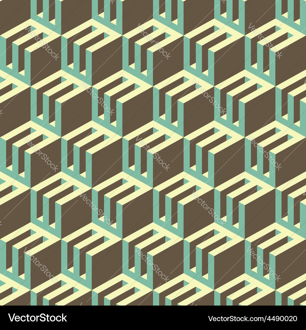 3d blocks structure background seamless geometric Vector Image