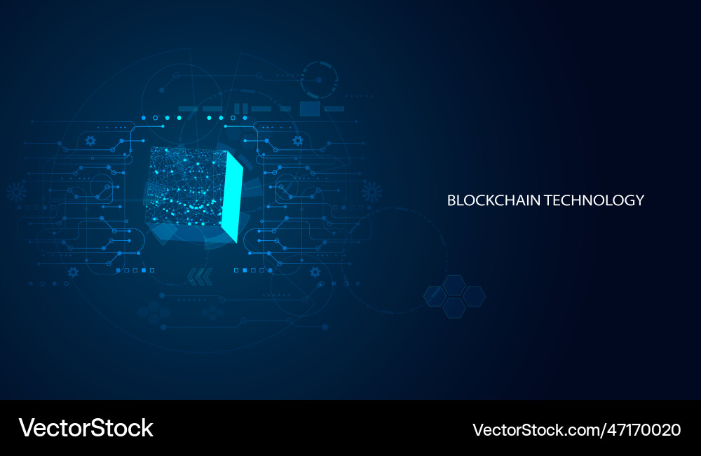 Abstract blockchain technology cryptocurrency Vector Image