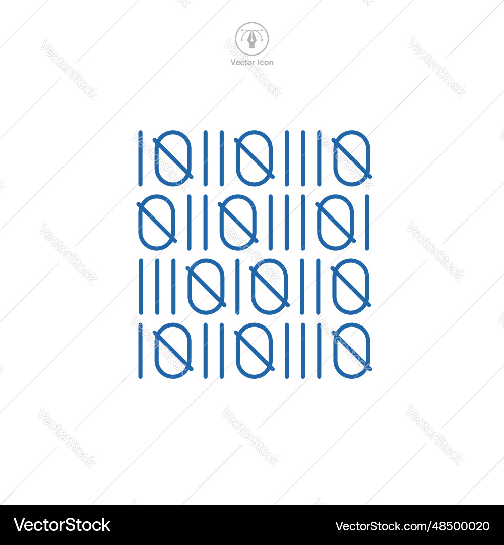 Binary code icon symbol isolated on white Binary code icon symbol isolated on white vector image