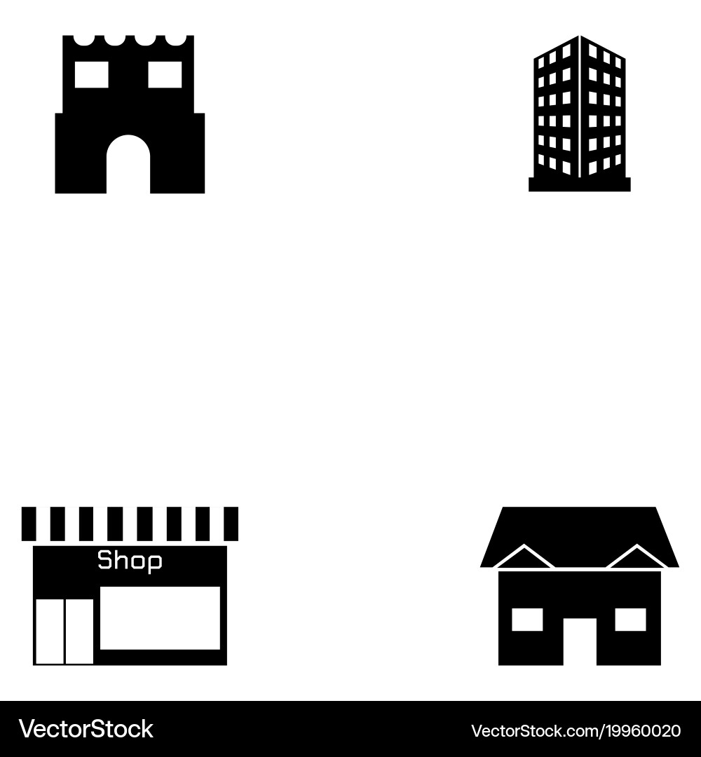 Building icon set vector image