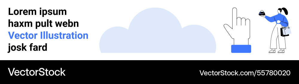 Cloud platform interaction with button click vector image