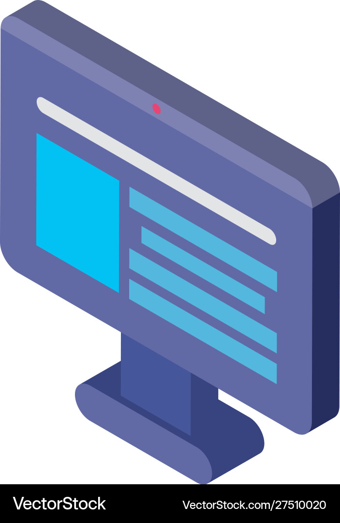 Digital computer isometric icon design vector image