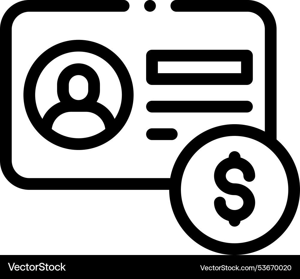 Fee icon thin linear style design isolated vector image