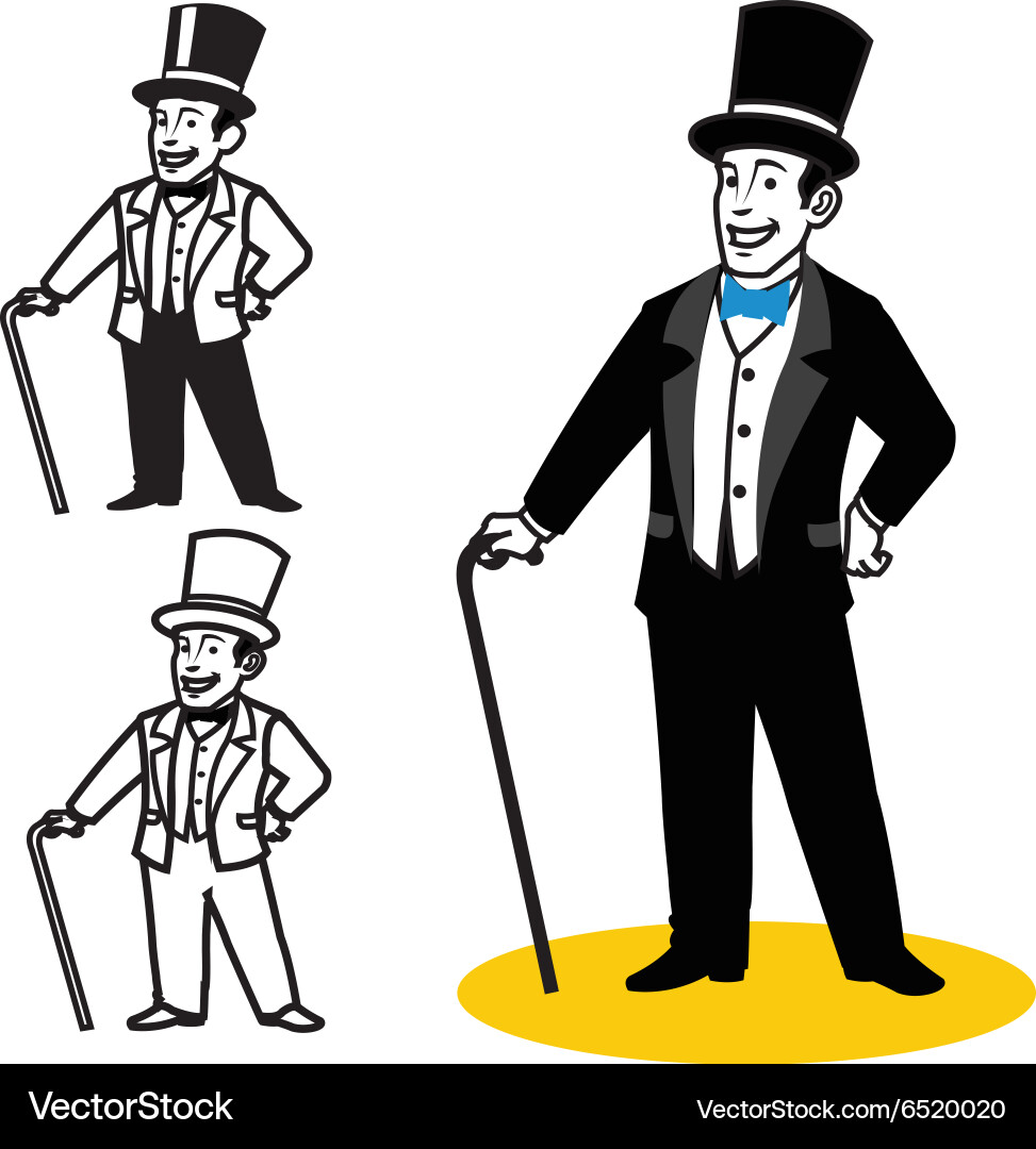 Gentleman cartoon Royalty Free Vector Image - VectorStock