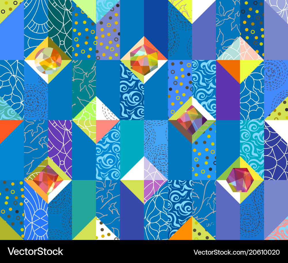 Geometric abstract seamless pattern patchwork Geometric abstract seamless pattern patchwork vector image