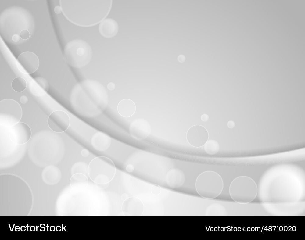 Grey abstract soft waves with bokeh effect Grey abstract soft waves with bokeh effect Vector Image