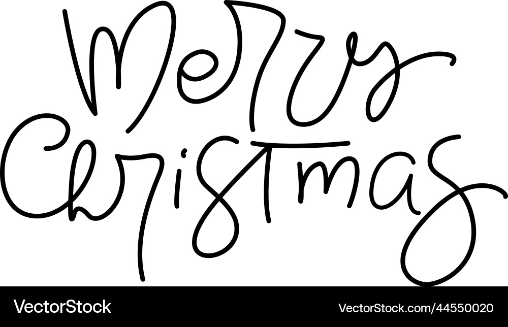 Merry christmas hand lettering calligraphy text vector image