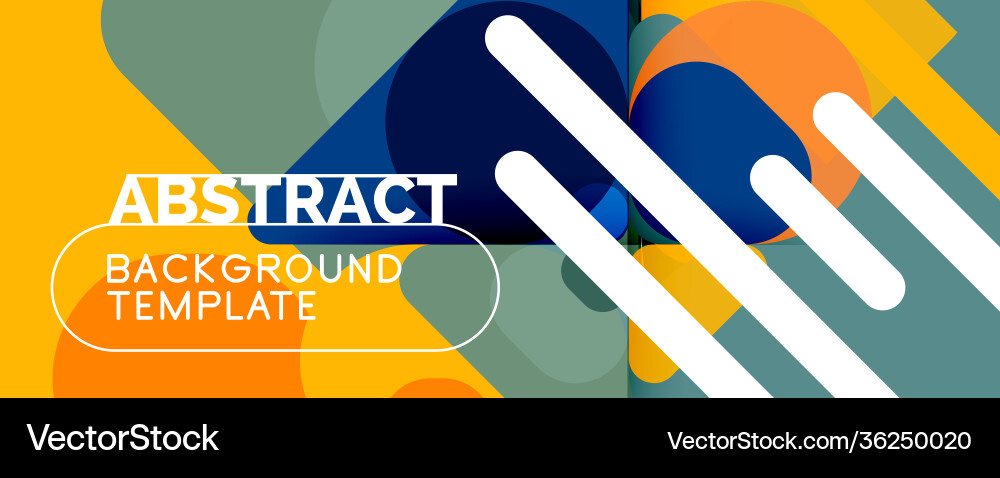 Modern geometric round shapes and dynamic lines Vector Image