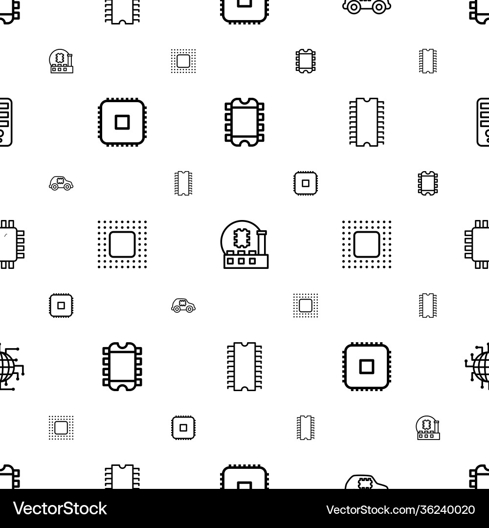 Processor icons pattern seamless white background Vector Image