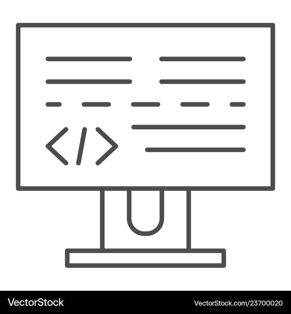Programming thin line icon development Programming thin line icon development vector image