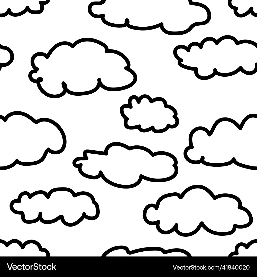 Seamless minimalistic cloud pattern Seamless minimalistic cloud pattern vector image