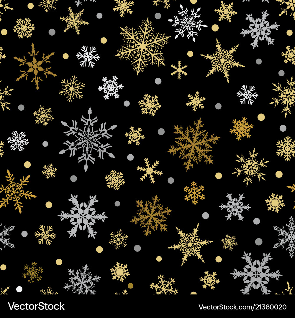 Seamless pattern of snowflakes Vector Image