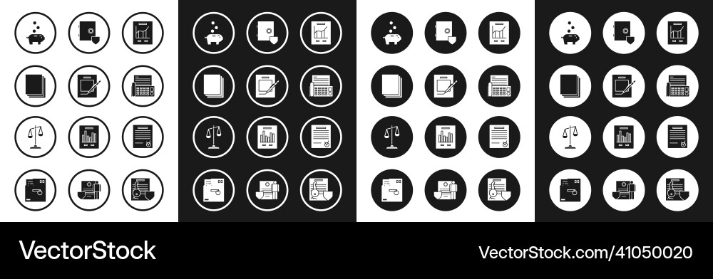 Set document with graph chart blank notebook Set document with graph chart blank notebook vector image