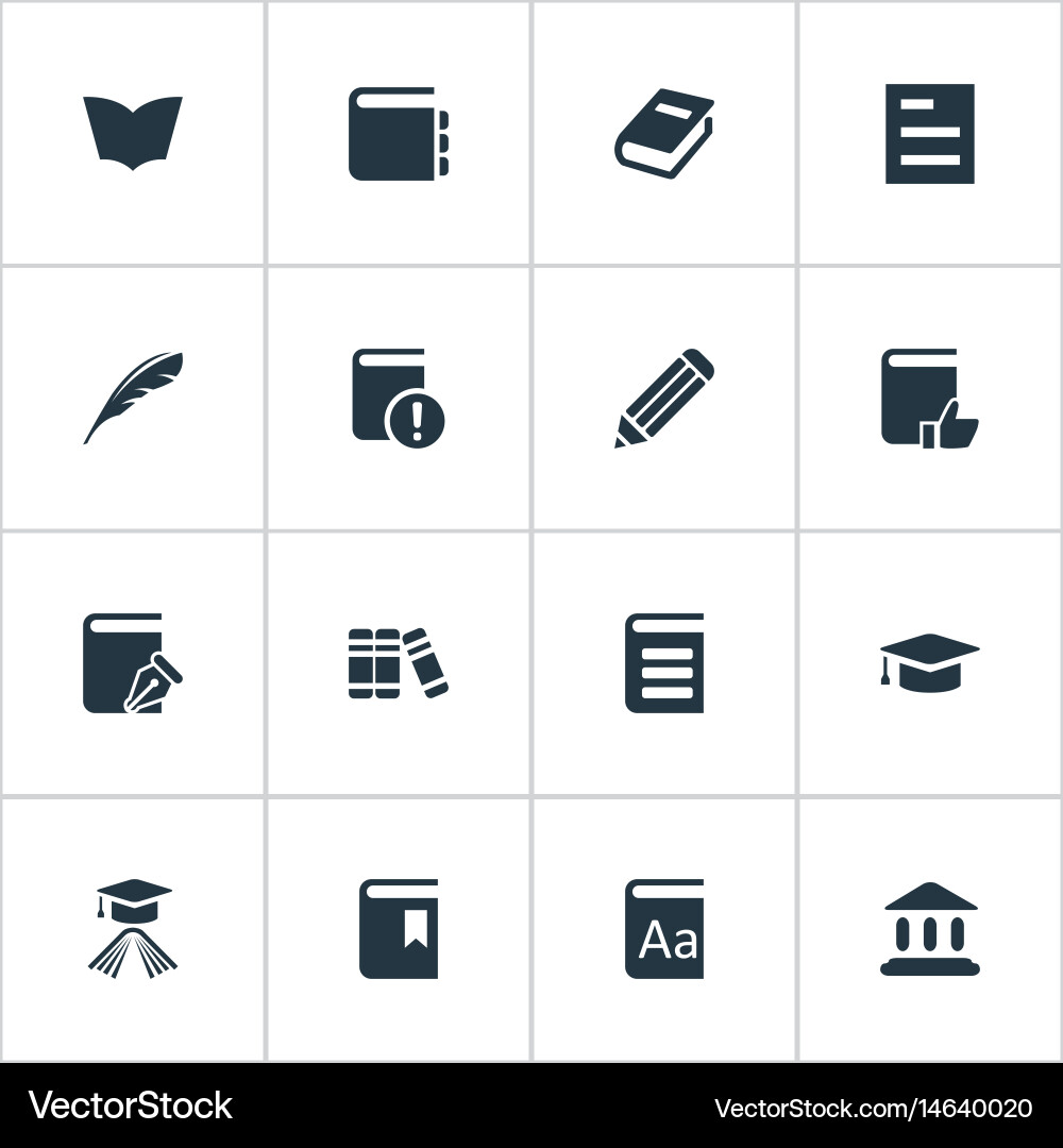 Set of simple reading icons vector image