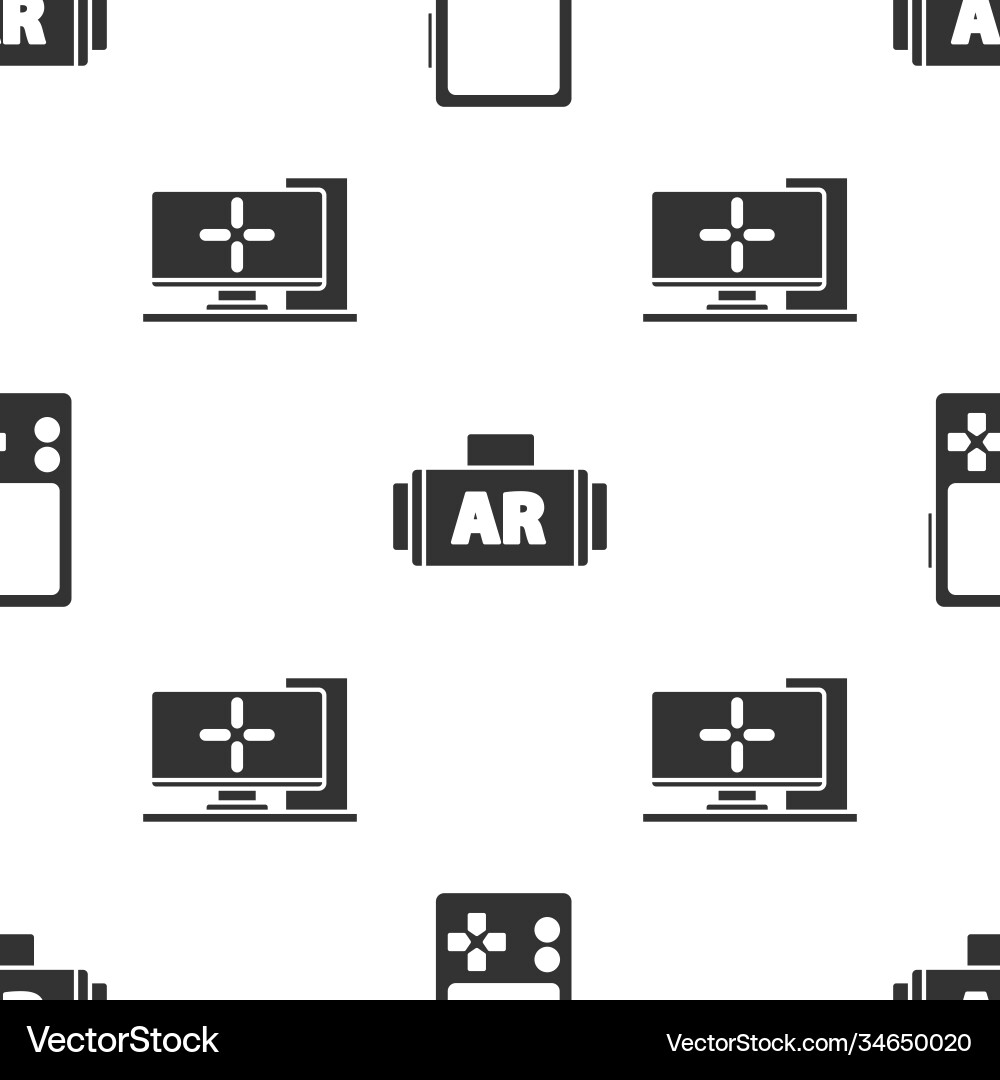 Set portable video game console ar augmented Set portable video game console ar augmented vector image