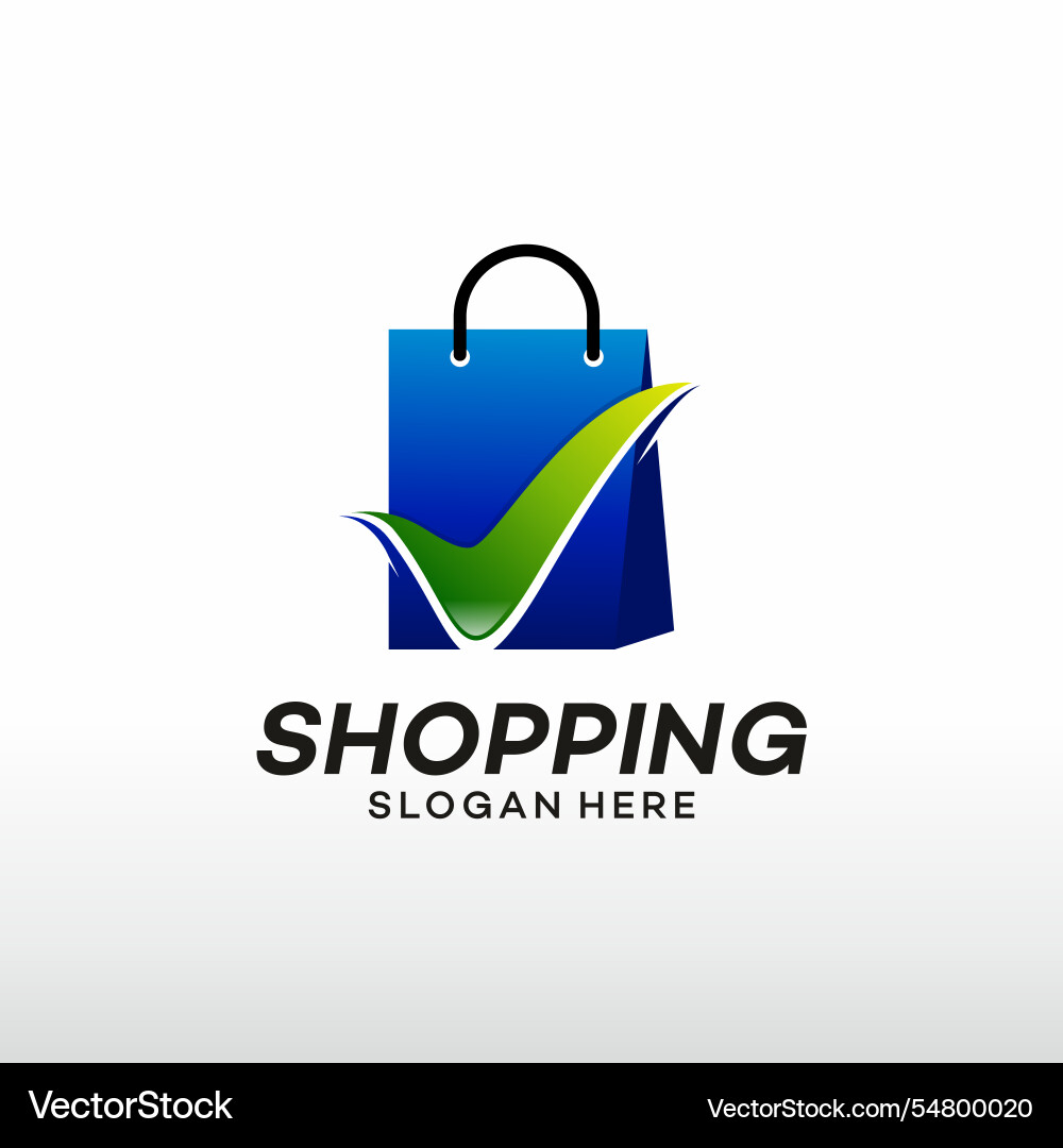Shop Check Logo Designs Konzept sicher Shop Check Logo Designs Konzept sicher vektorbild
