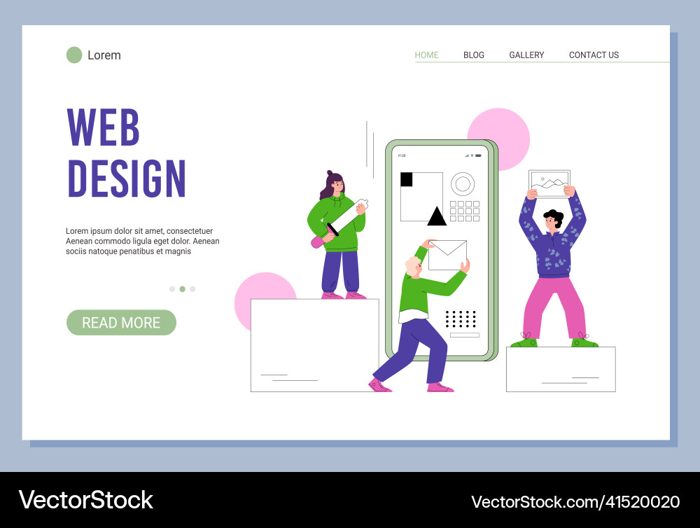 Web design for mobile app flat Web design for mobile app flat vector image