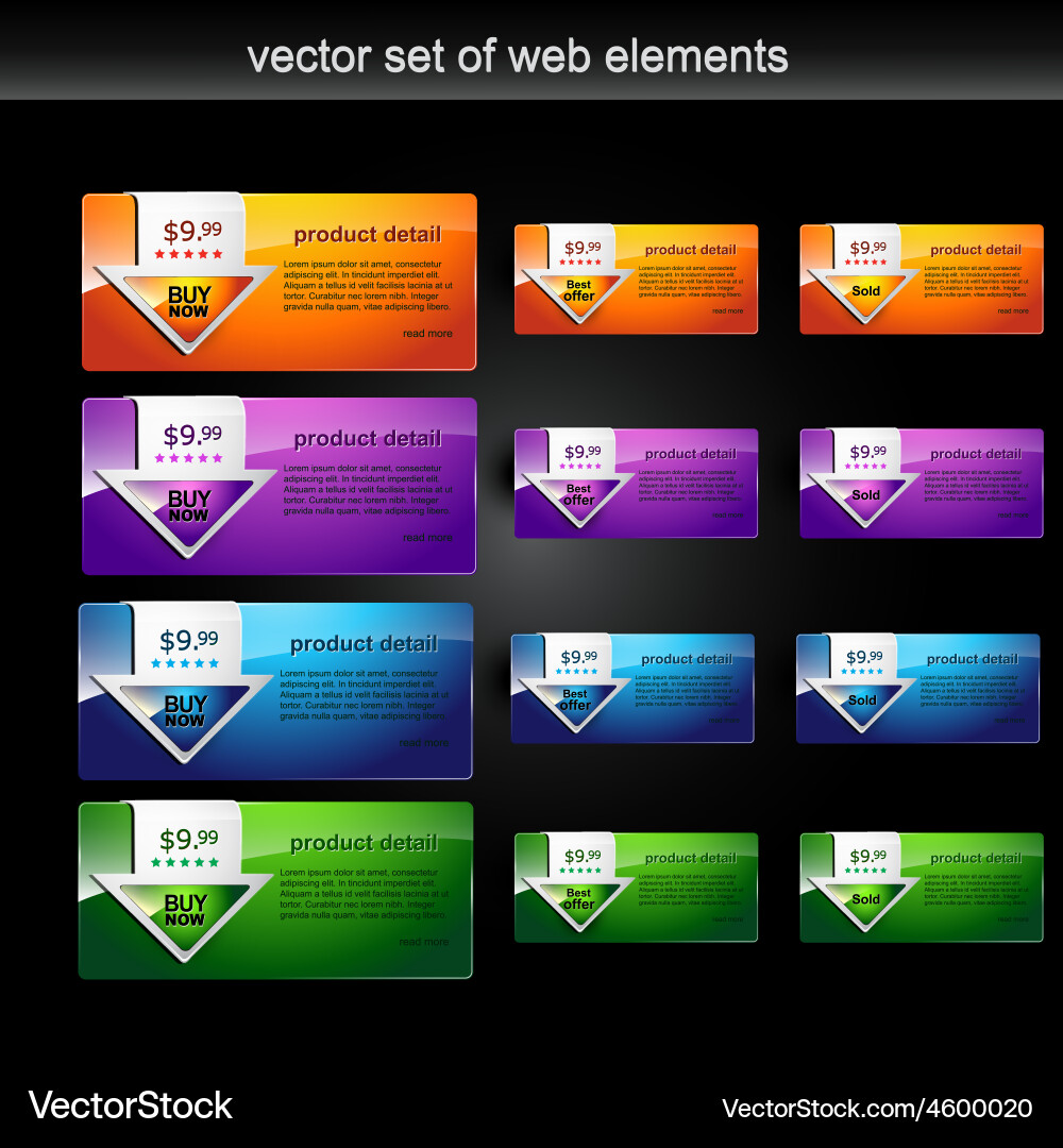 Web element set vector image