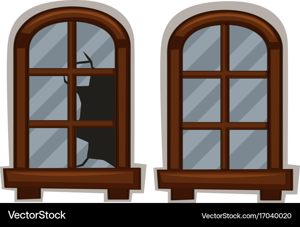 Windows in good and bad condition vector image