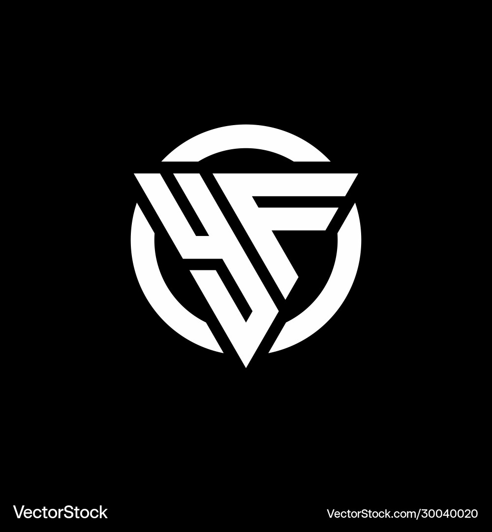 Yf logo with triangle shape and circle rounded Yf logo with triangle shape and circle rounded Vector Image
