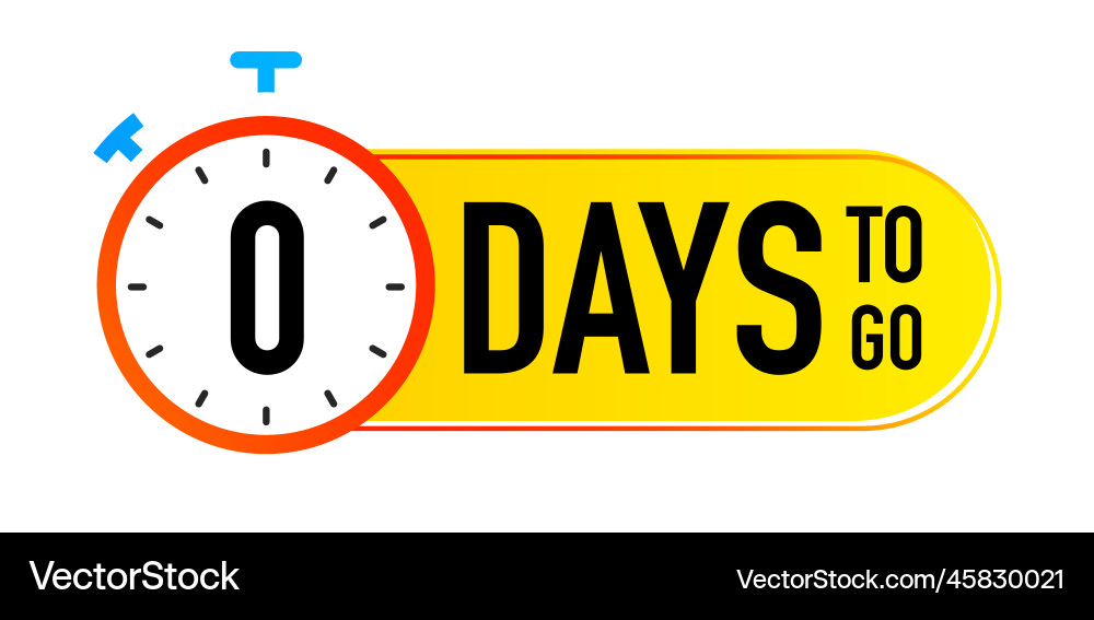0 Days To Go Timer - Countdown Symbol vector image