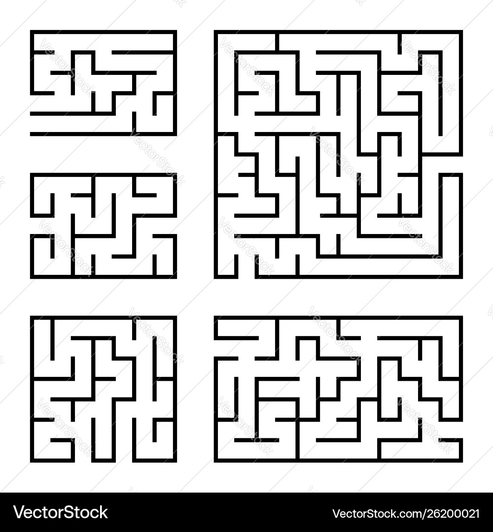 A set square and rectangular labyrinths A set square and rectangular labyrinths Vector Image
