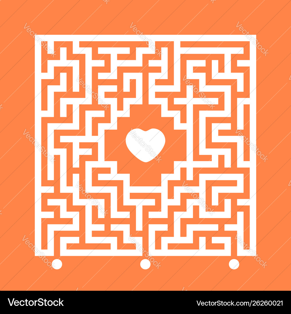 Abstract white square maze find right path vector image