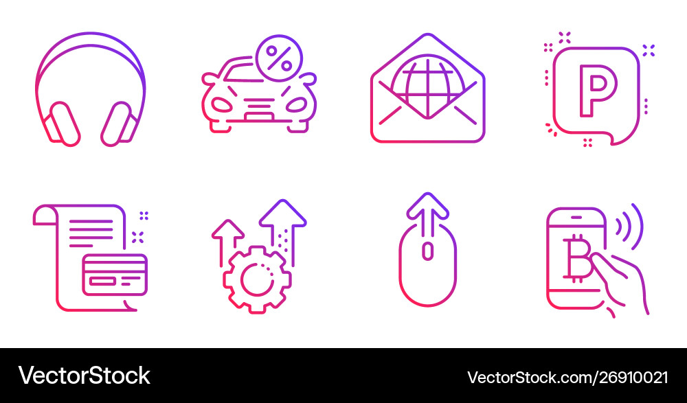 Auto Leasing-Zahlungskarte und Swipe-up-Symbole Set Auto Leasing-Zahlungskarte und Swipe-up-Symbole Set vektorbild