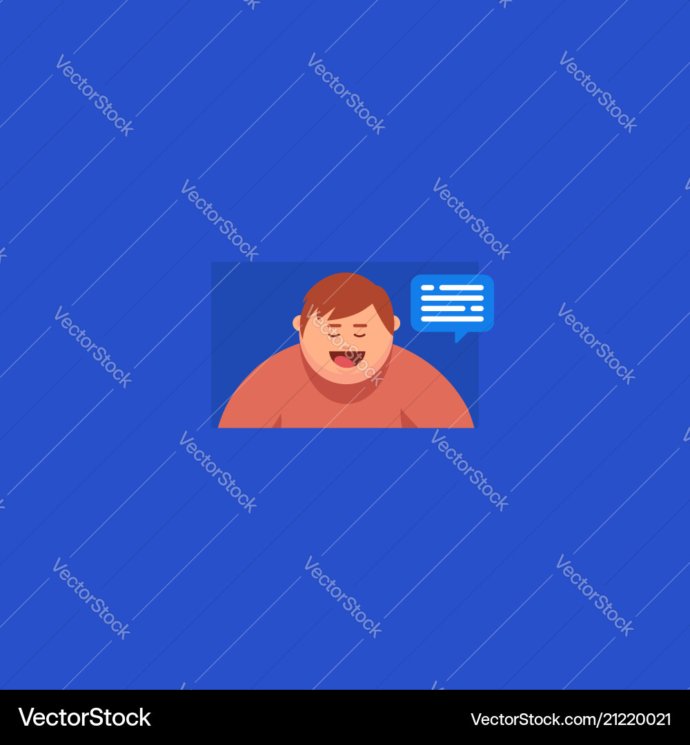 Chatting online on computer Vector Image
