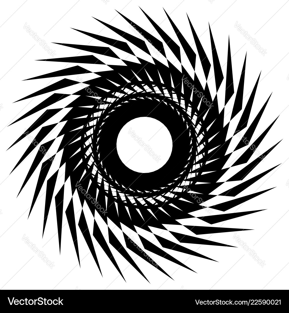 Circular radial geometric element isolated Vector Image