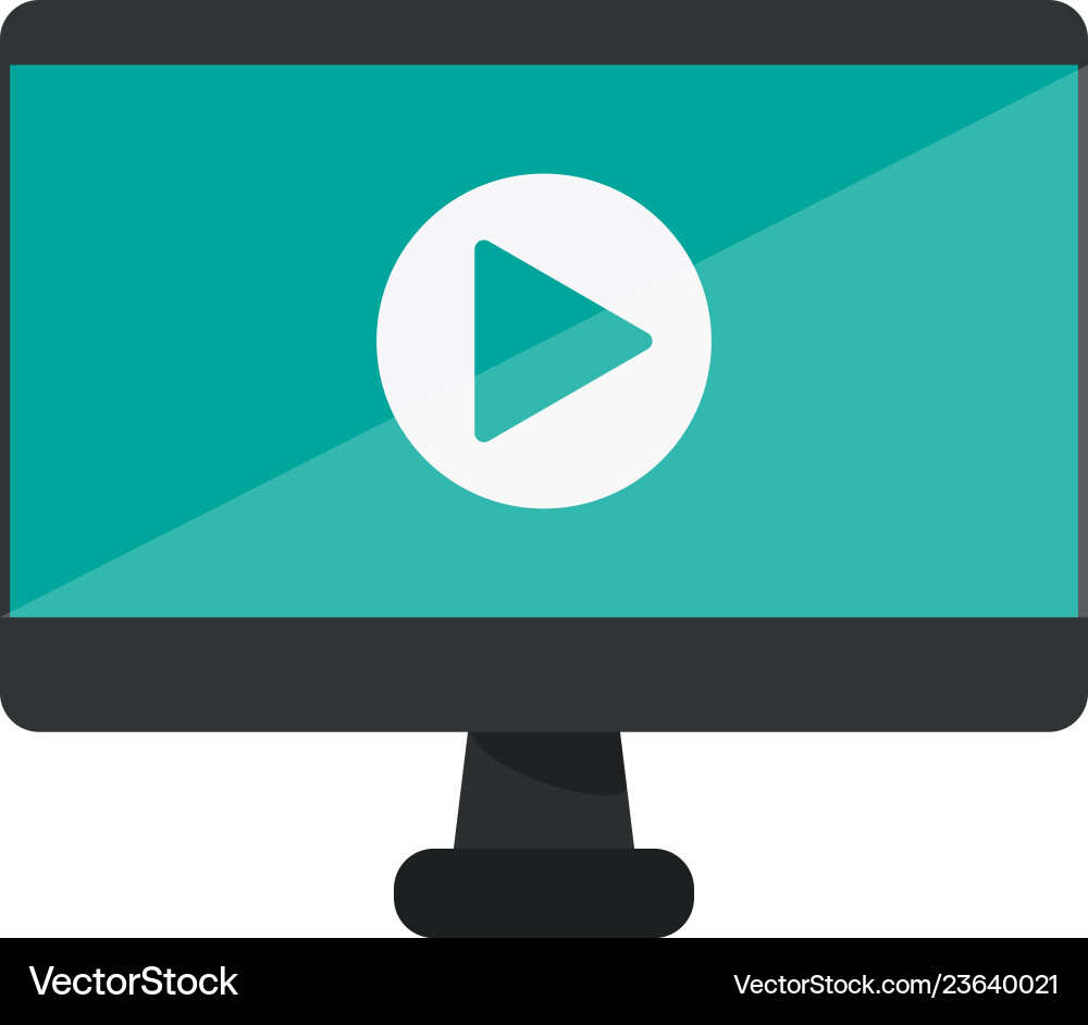 Computer screen with video symbol Computer screen with video symbol vector image
