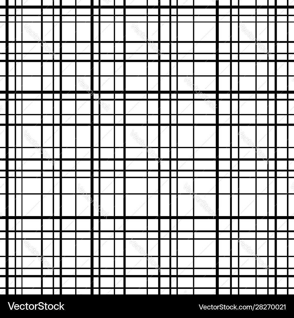 Cross line seamless pattern black grid lines vector image