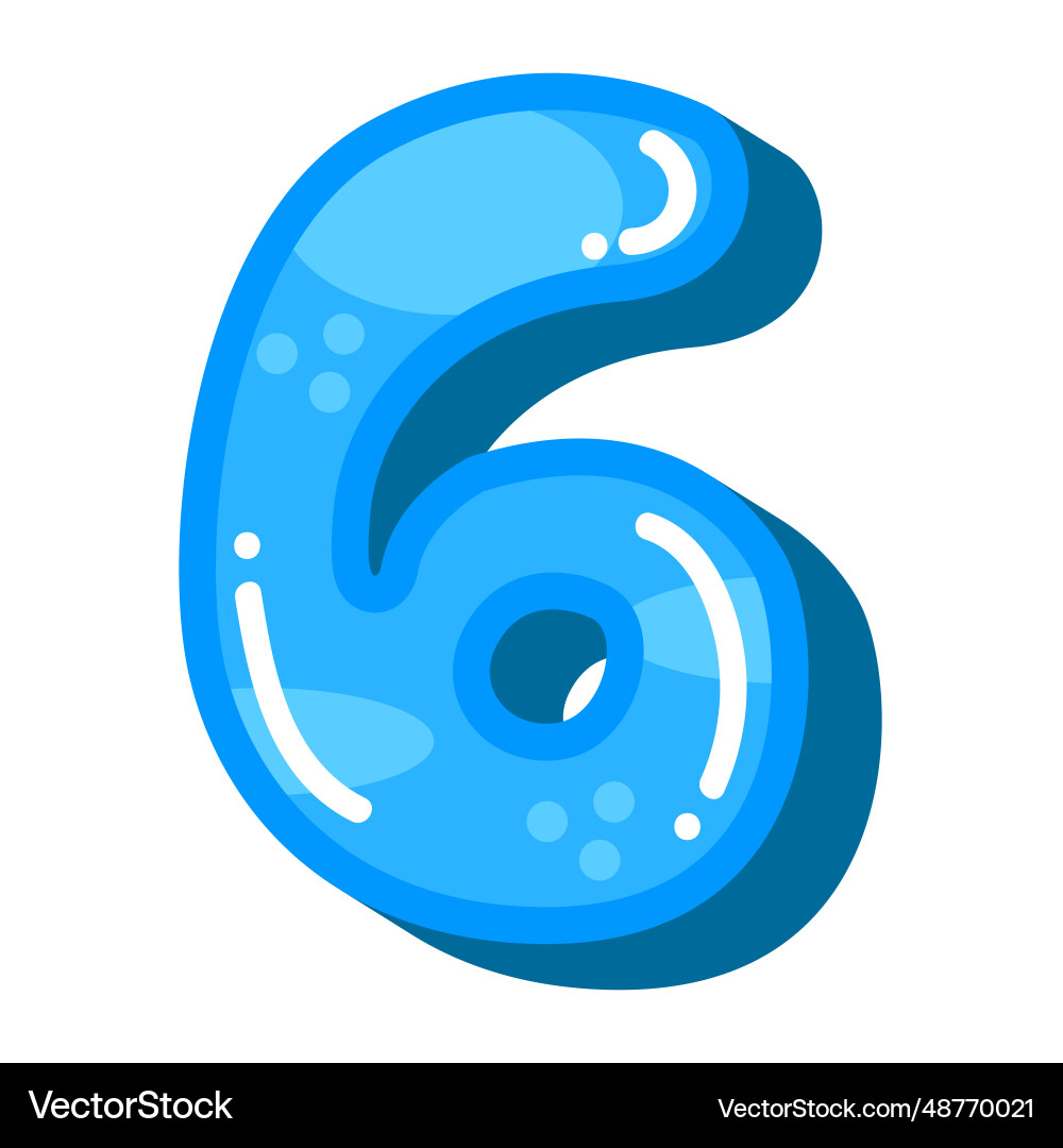 ♡ぁゅ♡　　6/17 Cute funny number 6 Royalty Free Vector Image - VectorStock