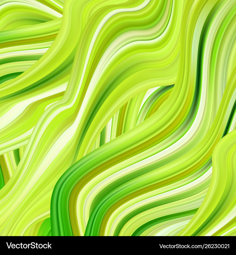 Green flow poster wave liquid shape color vector image