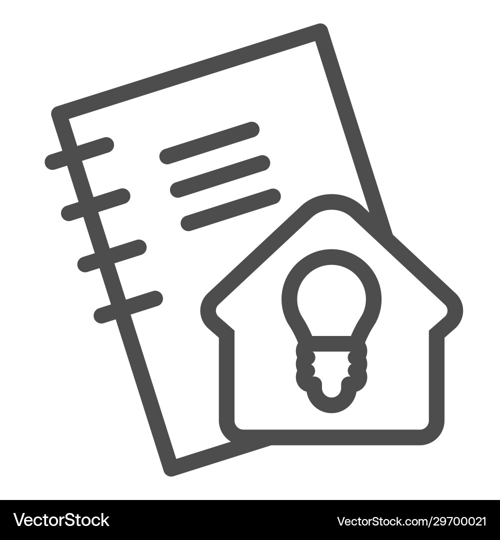 Homework line icon notebook for self studying Vector Image