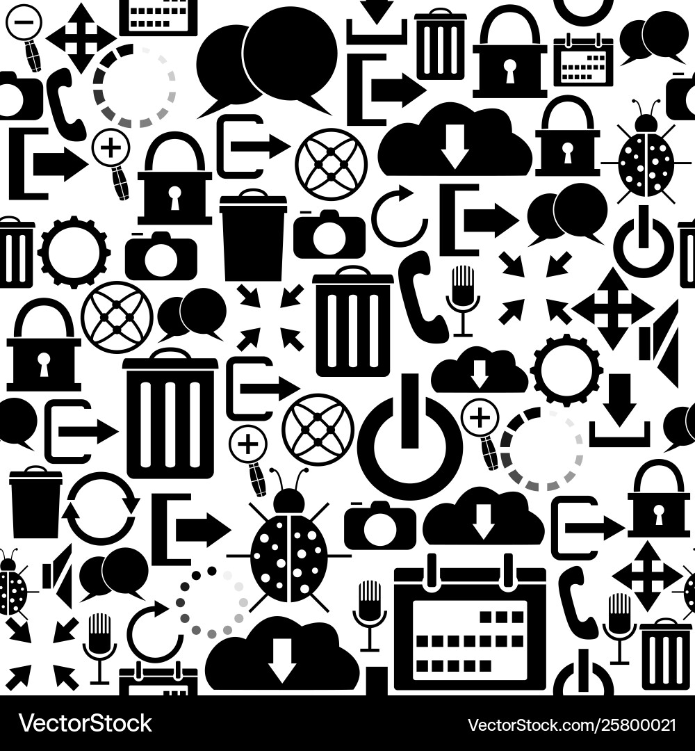 Interface food seamless pattern background icon vector image
