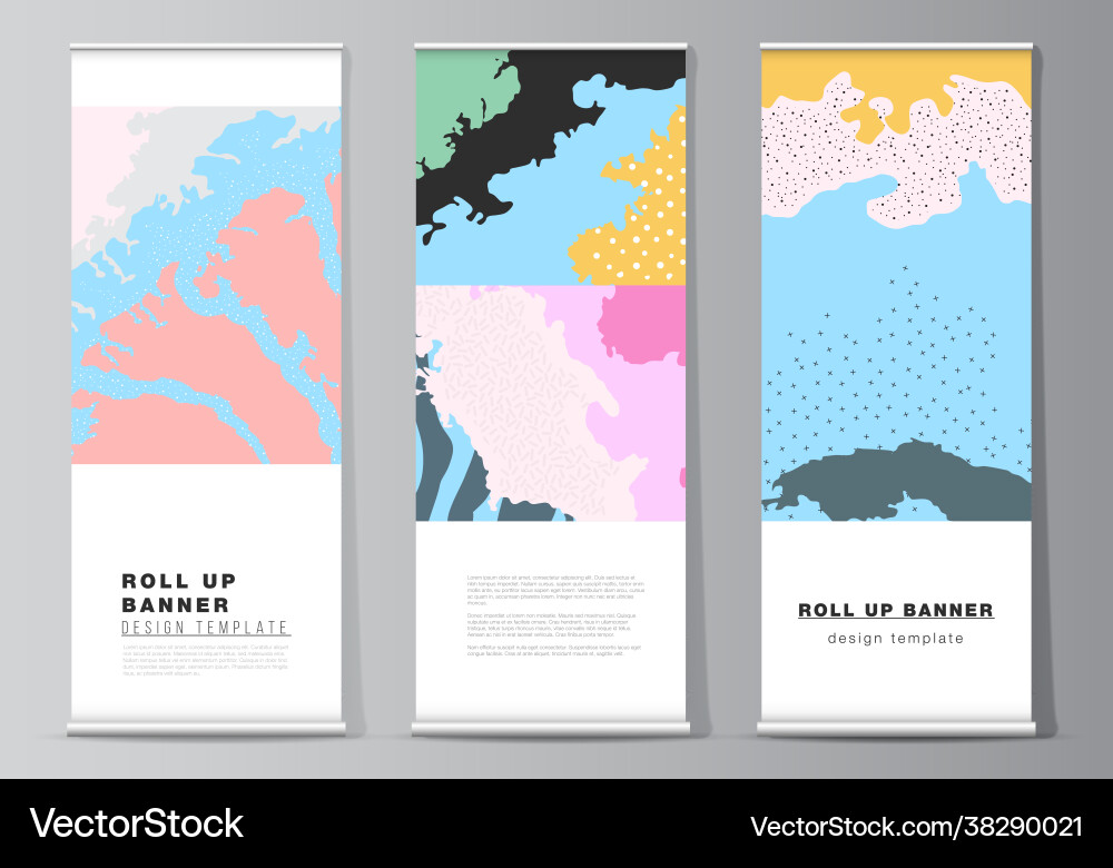 Layout roll up mockup design templates Layout roll up mockup design templates vector image
