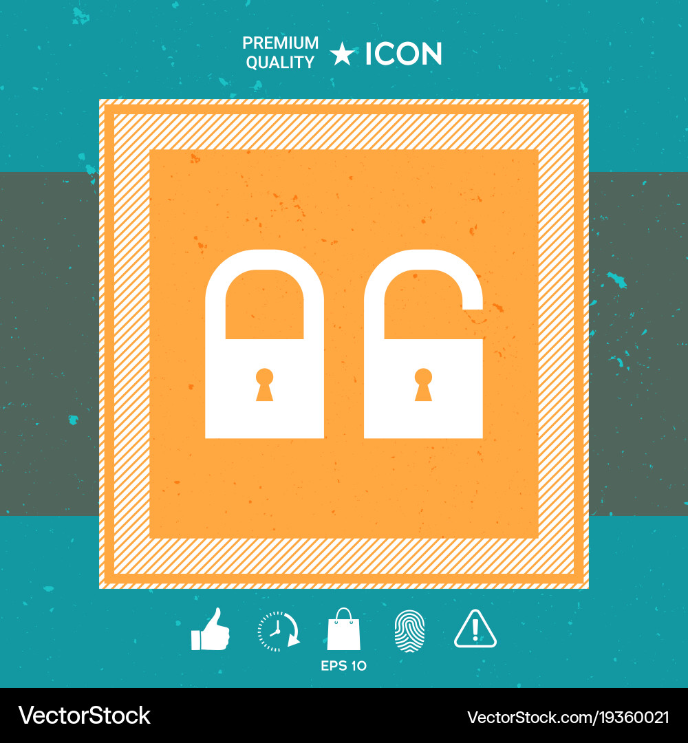 Lock unlock - set ico Vector Image